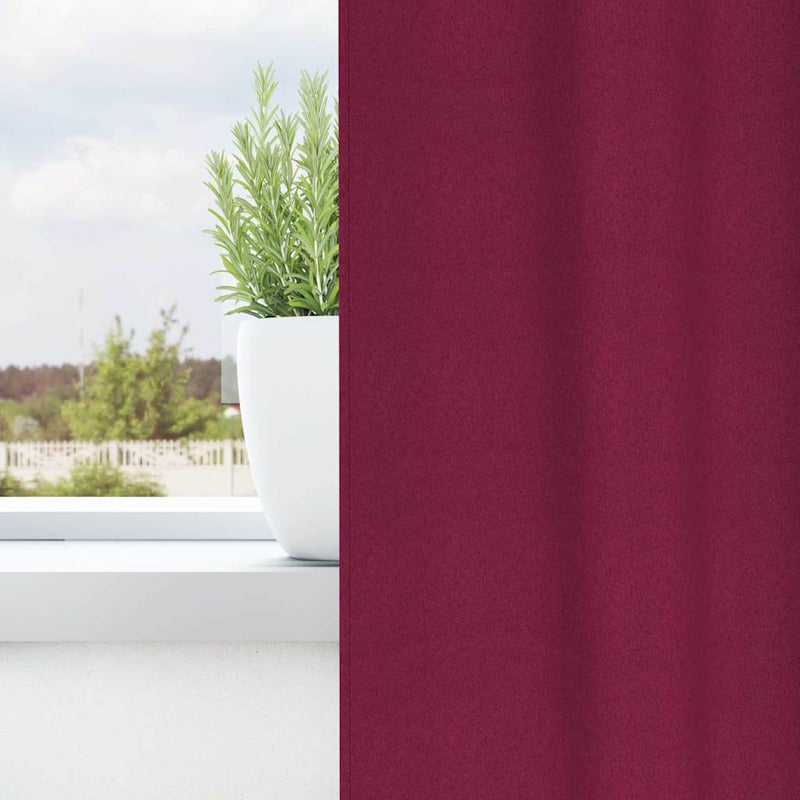 Afbeelding laden in galerijviewer, Vidaxl zwart-out gordijnen met ringen 2 pcs wijnrood 175 x 140 cm
