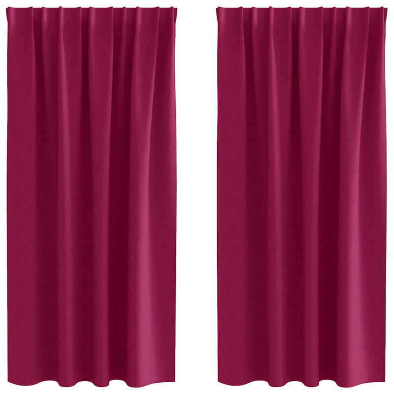 Afbeelding laden in galerijviewer, Vidaxl zwart-out gordijnen met ringen 2 pcs wijnrood 175 x 140 cm
