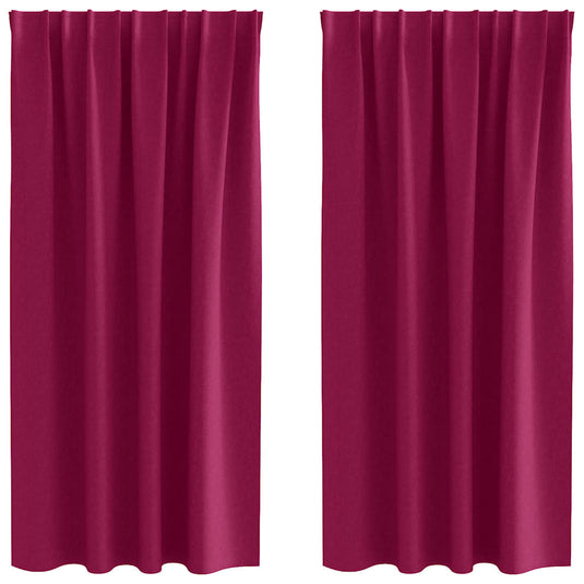 Vidaxl zwart-out gordijnen met ringen 2 pcs wijnrood 175 x 140 cm