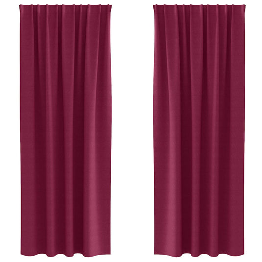 Vidaxl zwart-out gordijnen met ringen 2 pcs wijnrood 225 x 140 cm