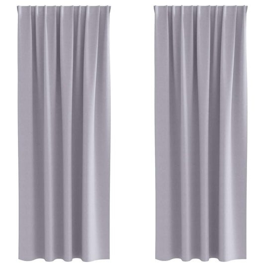 Vidaxl zwart-out gordijnen met ringen 2 pcs metaalgrijs 245 x 140 cm