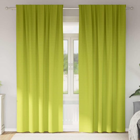 Vidaxl zwart-out gordijnen met ringen 2 pcs groen 245 x 140 cm