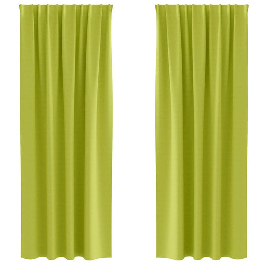 Vidaxl zwart-out gordijnen met ringen 2 pcs groen 245 x 140 cm