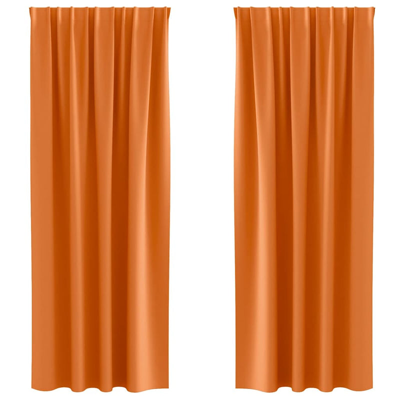 Afbeelding laden in galerijviewer, Vidaxl zwart-out gordijnen met ringen 2 pcs feloranje 245 x 140 cm
