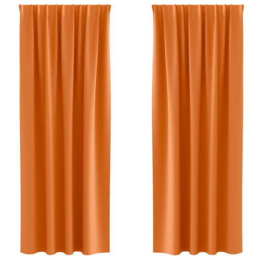 Vidaxl zwart-out gordijnen met ringen 2 pcs feloranje 245 x 140 cm
