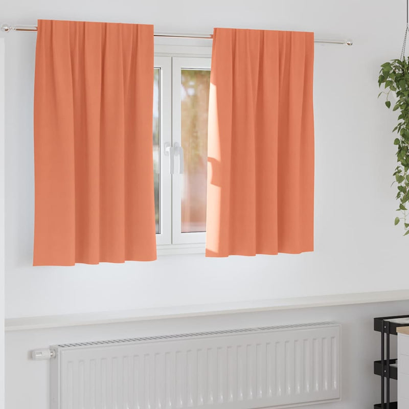Afbeelding laden in galerijviewer, Vidaxl zwart-out gordijnen met ringen 2 pcs terracotta 140 x 140 cm
