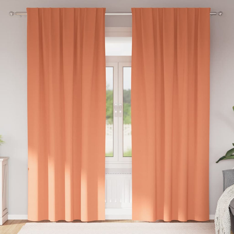 Afbeelding laden in galerijviewer, Vidaxl zwart-out gordijnen met ringen 2 pcs terracotta 245 x 140 cm
