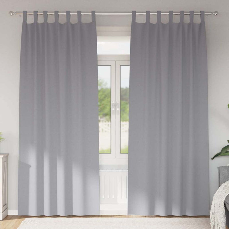 Afbeelding laden in galerijviewer, Vidaxl zwart-out gordijnen met ringen 2 pcs lichtgrijs 245 x 140 cm
