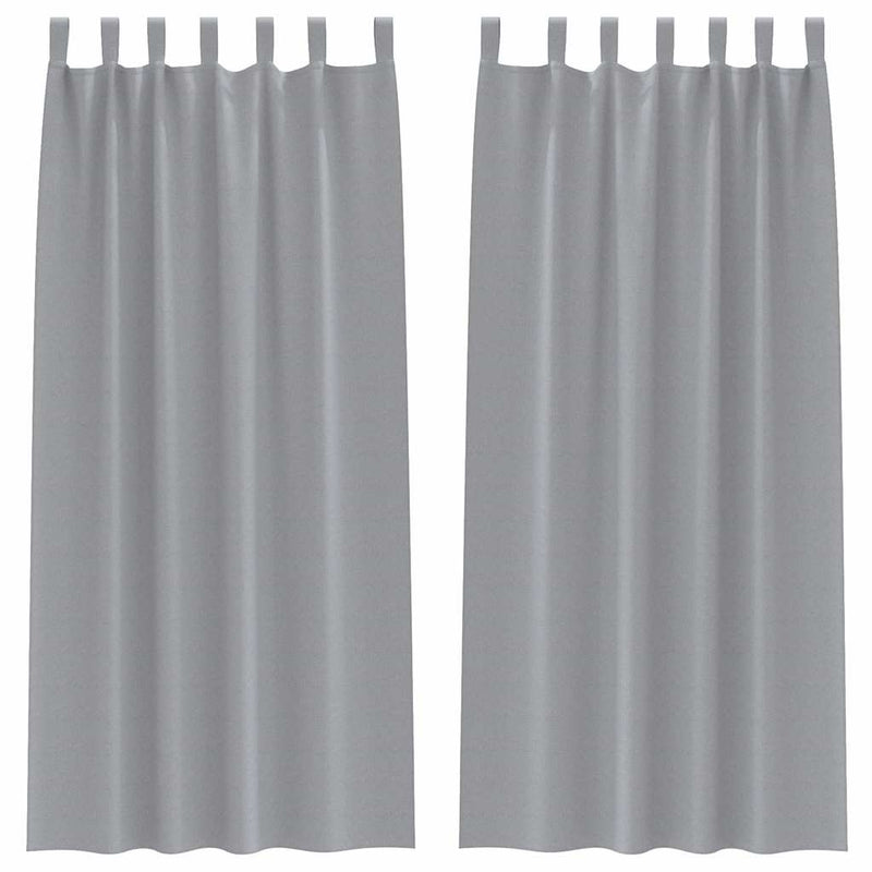 Afbeelding laden in galerijviewer, Vidaxl zwart-out gordijnen met ringen 2 pcs lichtgrijs 245 x 140 cm
