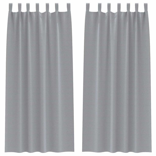 Vidaxl zwart-out gordijnen met ringen 2 pcs lichtgrijs 245 x 140 cm