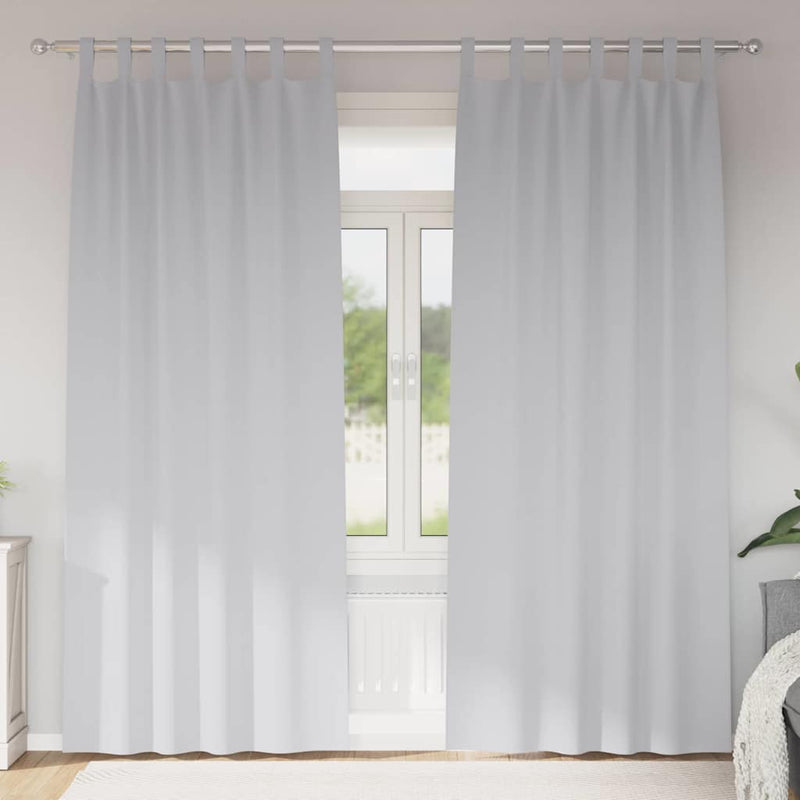 Afbeelding laden in galerijviewer, Vidaxl zwart-out gordijnen met ringen 2 pcs bleekgrijs 225 x 140 cm
