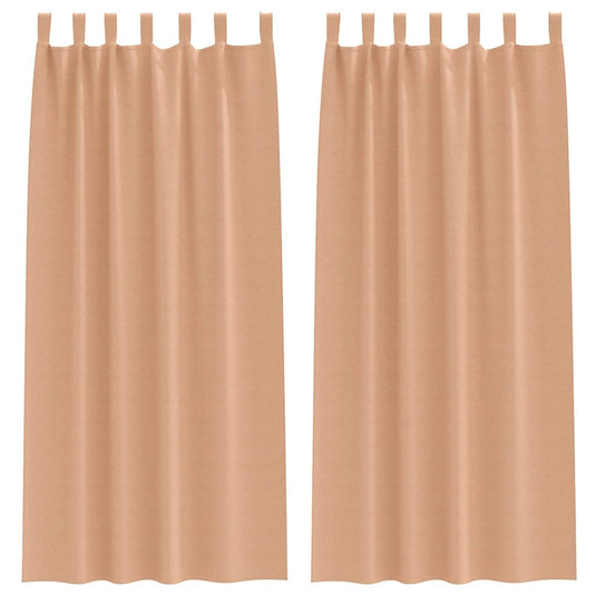 Vidaxl zwart-out gordijnen met ringen 2 pcs licht bruin 260 x 140 cm