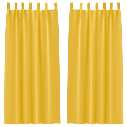 Vidaxl zwart-out gordijnen met ringen 2 pcs mosterdgeel 260 x 140 cm