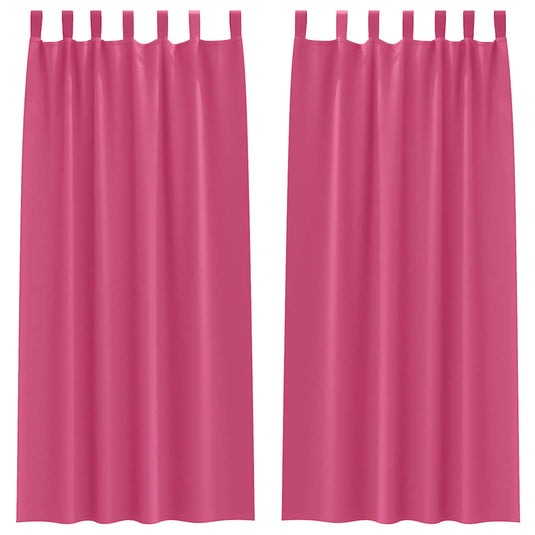 Vidaxl zwart-out gordijnen met ringen 2 pcs felroze 245 x 140 cm