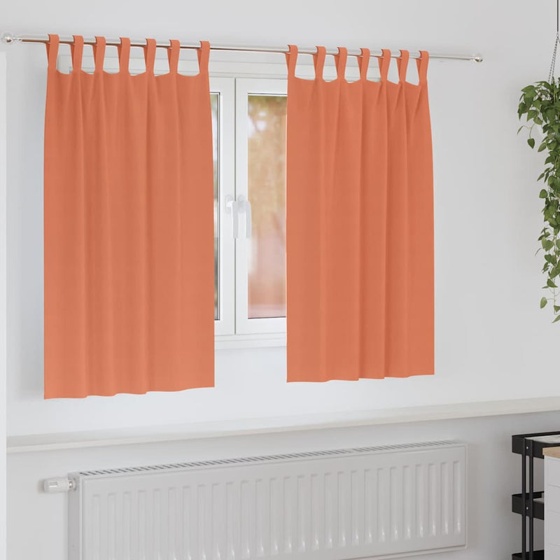 Afbeelding laden in galerijviewer, Vidaxl zwart-out gordijnen met ringen 2 pcs terracotta 140 x 140 cm
