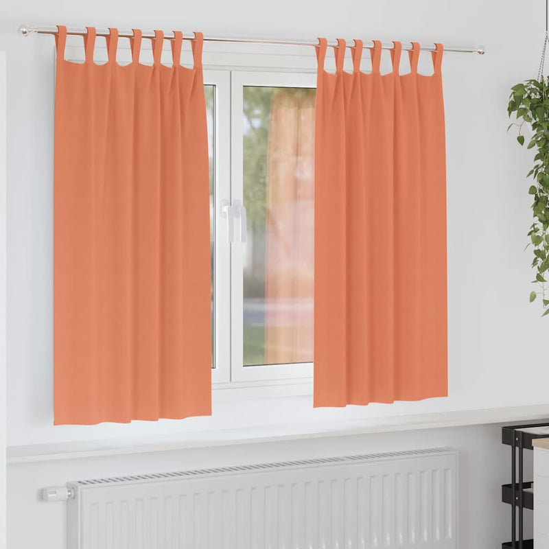 Afbeelding laden in galerijviewer, Vidaxl zwart-out gordijnen met ringen 2 pcs terracotta 175 x 140 cm
