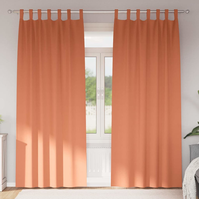 Afbeelding laden in galerijviewer, Vidaxl zwart-out gordijnen met ringen 2 pcs terracotta 225 x 140 cm
