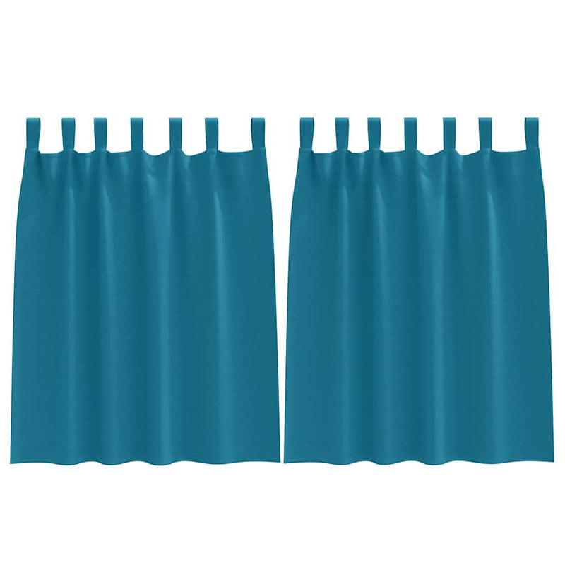 Afbeelding laden in galerijviewer, Vidaxl zwart-out gordijnen met ringen 2 pcs turquoise 140 x 140 cm
