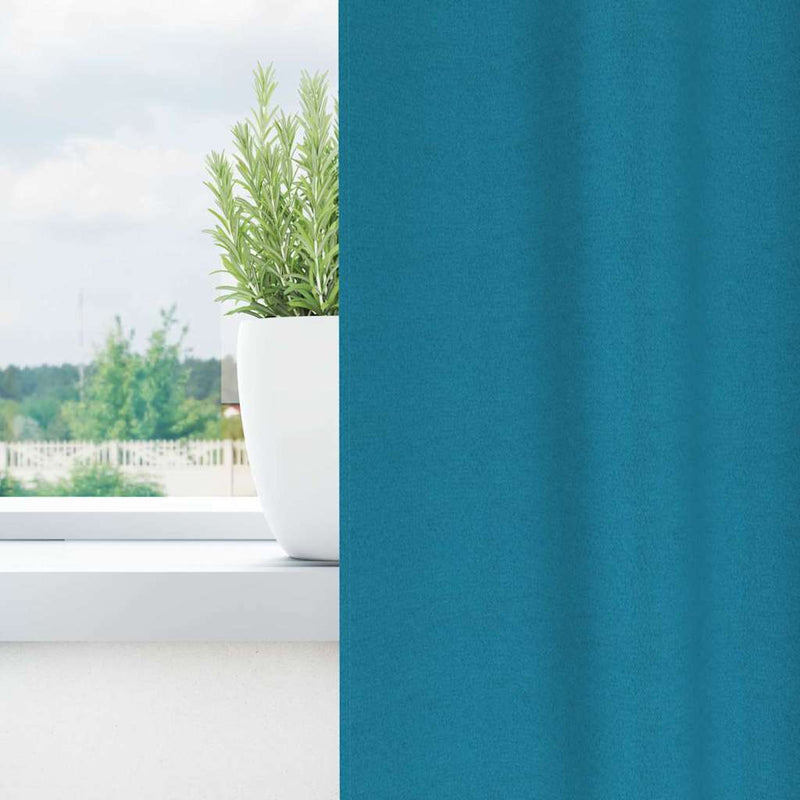 Afbeelding laden in galerijviewer, Vidaxl zwart-out gordijnen met ringen 2 pcs turquoise 175 x 140 cm
