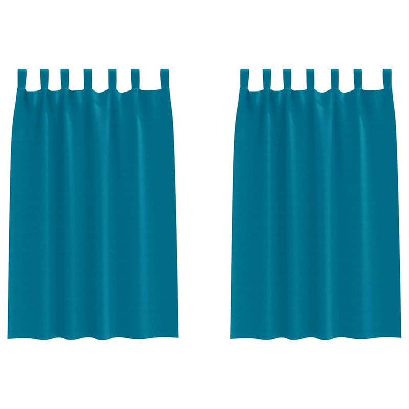 Afbeelding laden in galerijviewer, Vidaxl zwart-out gordijnen met ringen 2 pcs turquoise 175 x 140 cm
