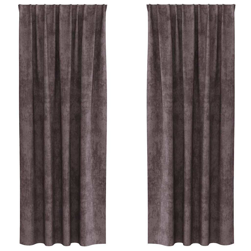 Afbeelding laden in galerijviewer, Vidaxl velvet gordijnen met gordijnen 2 pcs bruin 245 x 140 cm fluweel
