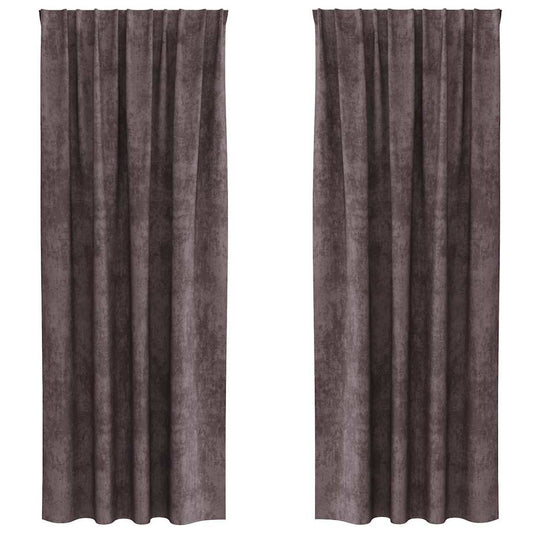 Vidaxl velvet gordijnen met gordijnen 2 pcs bruin 245 x 140 cm fluweel