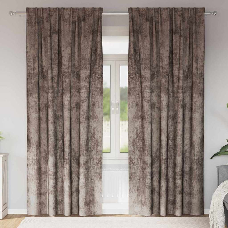 Afbeelding laden in galerijviewer, Vidaxl velvet gordijnen 2 pcs cappuccino 245 x 140 cm fluweel
