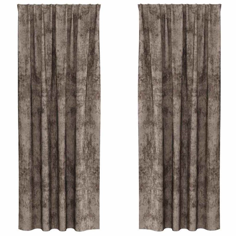 Afbeelding laden in galerijviewer, Vidaxl velvet gordijnen 2 pcs cappuccino 245 x 140 cm fluweel
