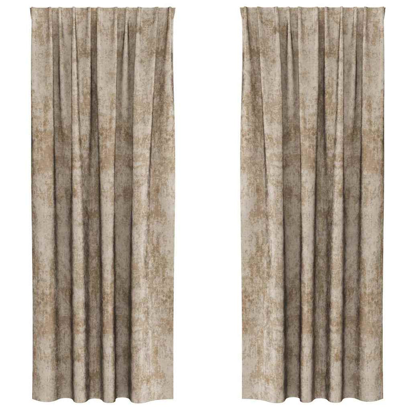 Afbeelding laden in galerijviewer, Vidaxl velvet gordijnen 2 pcs champagne 225 x 140 cm fluweel
