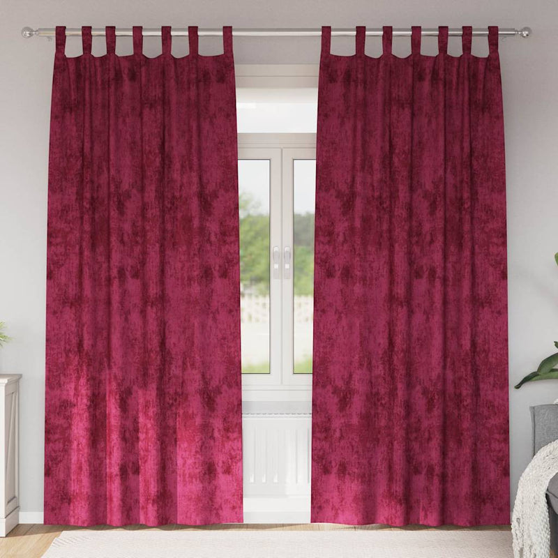 Afbeelding laden in galerijviewer, Vidaxl velvet gordijnen 2 pcs wijnrood 245 x 140 cm fluweel
