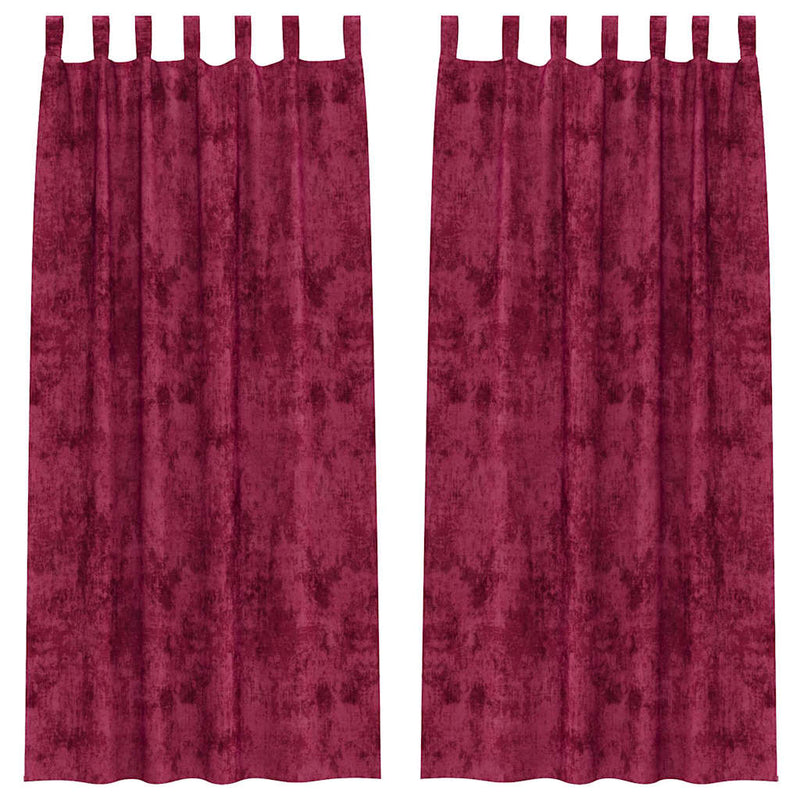 Afbeelding laden in galerijviewer, Vidaxl velvet gordijnen 2 pcs wijnrood 245 x 140 cm fluweel
