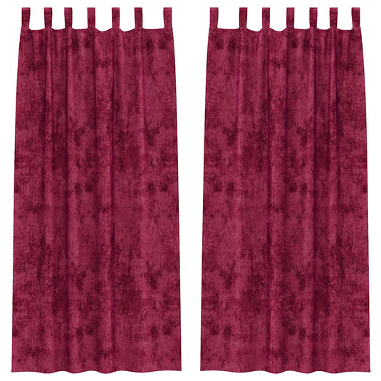 Vidaxl velvet gordijnen 2 pcs wijnrood 245 x 140 cm fluweel
