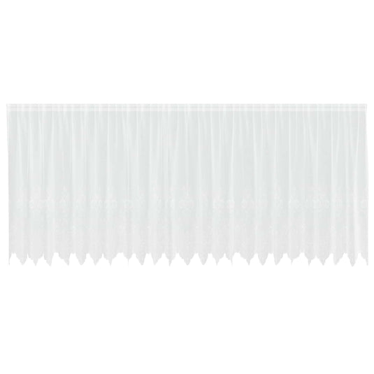 Vidaxl kantgordijn met gordijnen bloemen wit 180 x 600 cm polyester