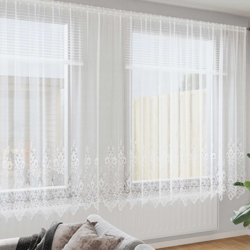 Afbeelding laden in galerijviewer, Vidaxl kantgordijn wit 900 x 240 cm polyester
