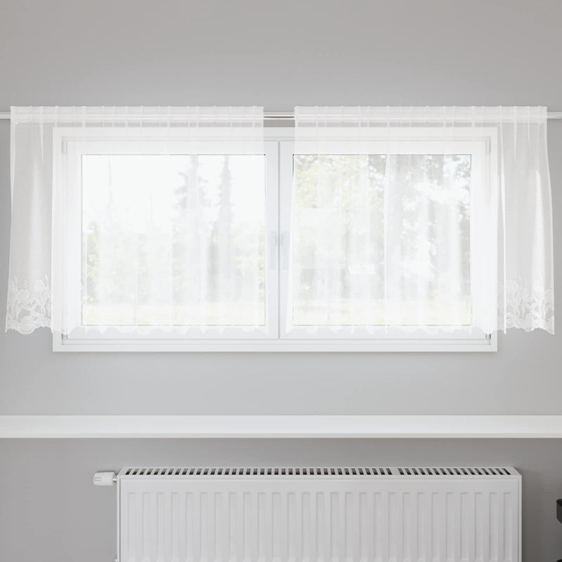 Afbeelding laden in galerijviewer, Vidaxl kantgordijn wit 200 x 120 cm polyester
