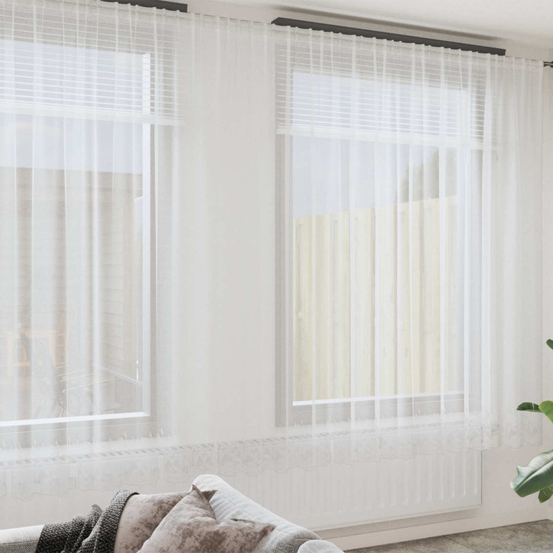 Afbeelding laden in galerijviewer, Vidaxl kantgordijn wit 1200 x 280 cm polyester
