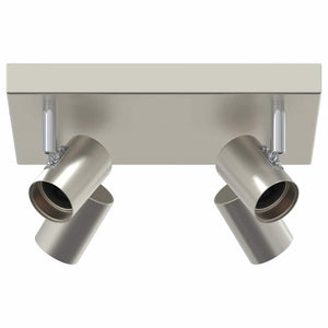 Vidaxl plafondspot met schijnwerpers nikkel 26,5 x 26 x 11,5 cm metaal