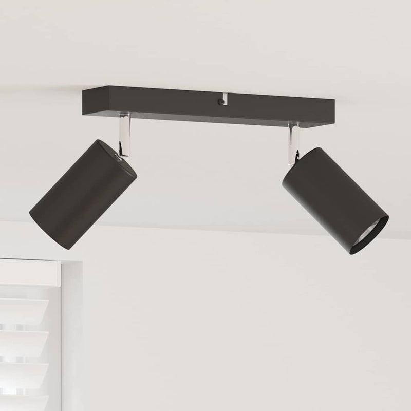 Afbeelding laden in galerijviewer, Vidaxl plafondspot met schijnwerpers zwart 26 x 6 x 16 cm metaal
