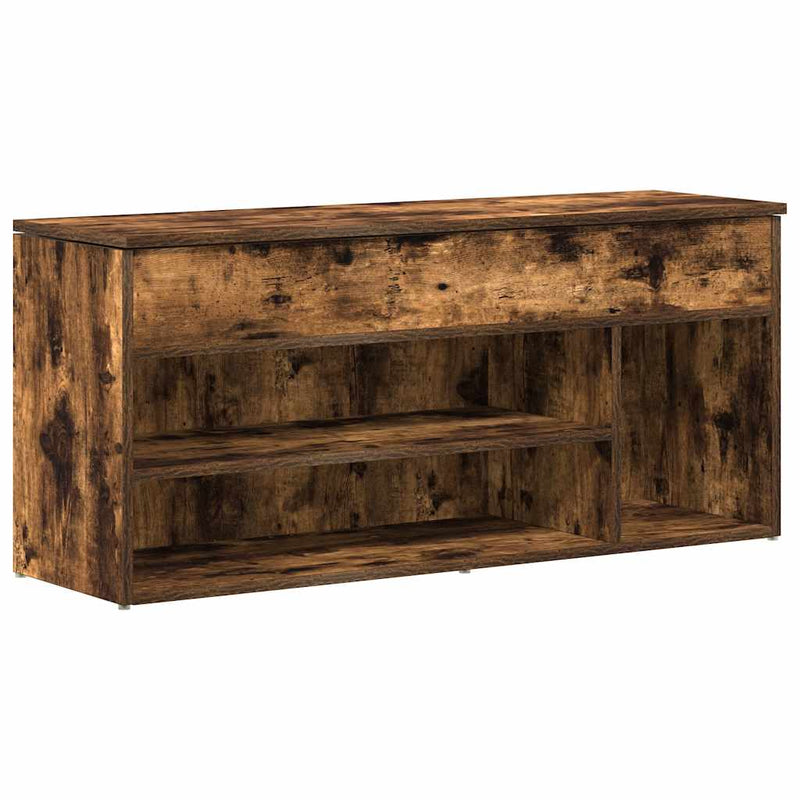 Afbeelding laden in galerijviewer, Vidaxl schoenenbank 102x30,5x45 cm bewerkt hout gerookt eikenkleurig
