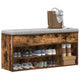 Vidaxl schoenenbank 102x30,5x45 cm bewerkt hout gerookt eikenkleurig