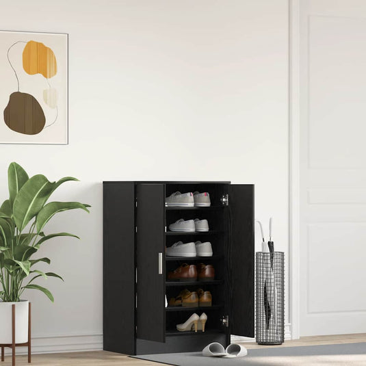 Vidaxl schoenenkast 60x35x92 cm spaanplaat zwart eikenkleurig