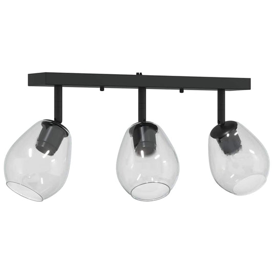 Vidaxl plafondspot zwart 54 x 13 x 26 cm glas en metaal