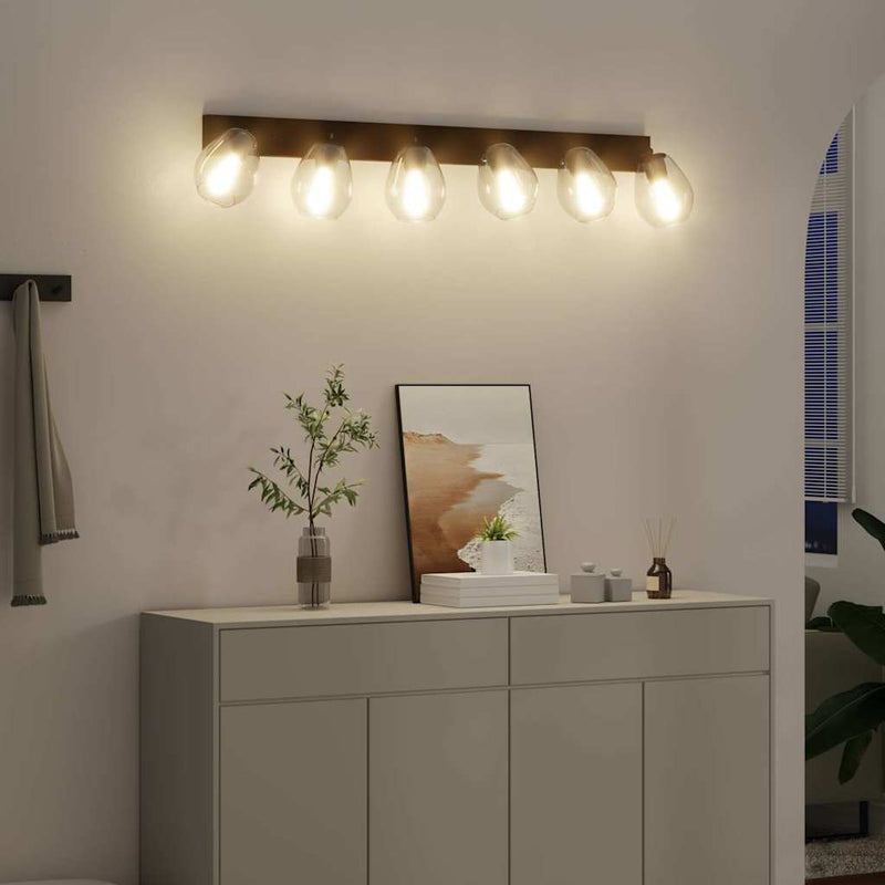 Afbeelding laden in galerijviewer, Vidaxl plafondspot zwart 110,5 x 13 x 26 cm glas en metaal

