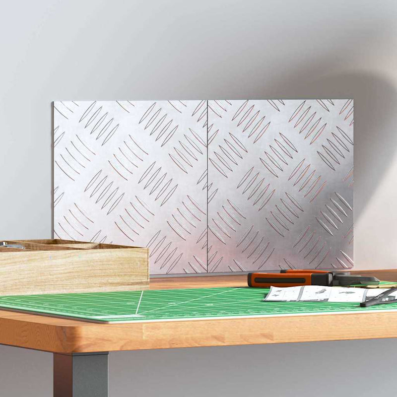 Afbeelding laden in galerijviewer, Vidaxl trapmatten 2 st 20 x 20 cm zilver aluminium vierkant
