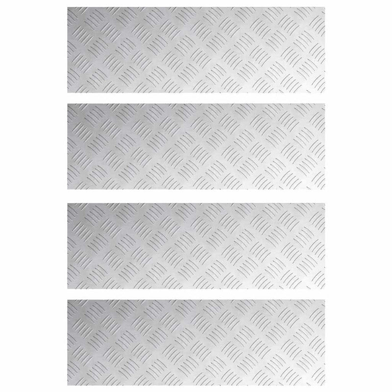 Afbeelding laden in galerijviewer, Vidaxl trapmatten 4 st 75 x 25 cm zilver aluminium rechthoekig
