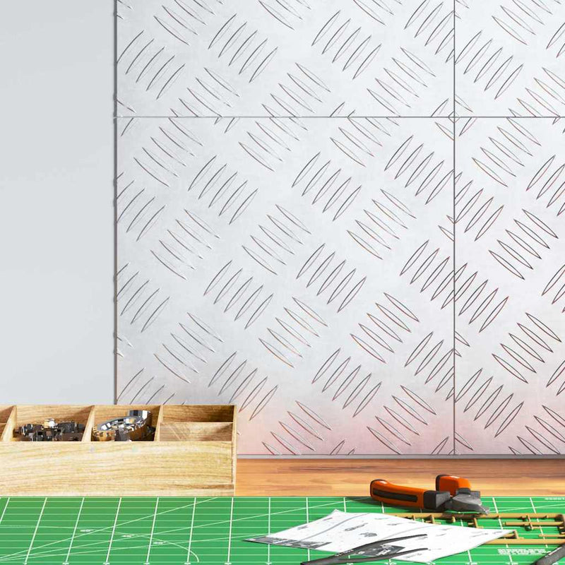 Afbeelding laden in galerijviewer, Vidaxl trapmatten 4 st 30 x 30 cm zilver aluminium vierkant

