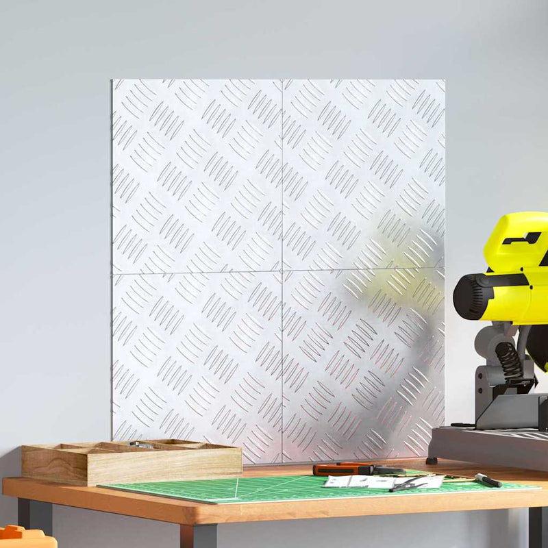 Afbeelding laden in galerijviewer, Vidaxl trapmatten 4 st 30 x 30 cm zilver aluminium vierkant
