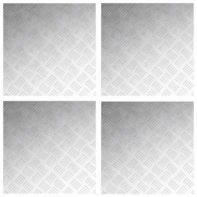 Afbeelding laden in galerijviewer, Vidaxl trapmatten 4 st 50 x 50 cm zilver aluminium vierkant
