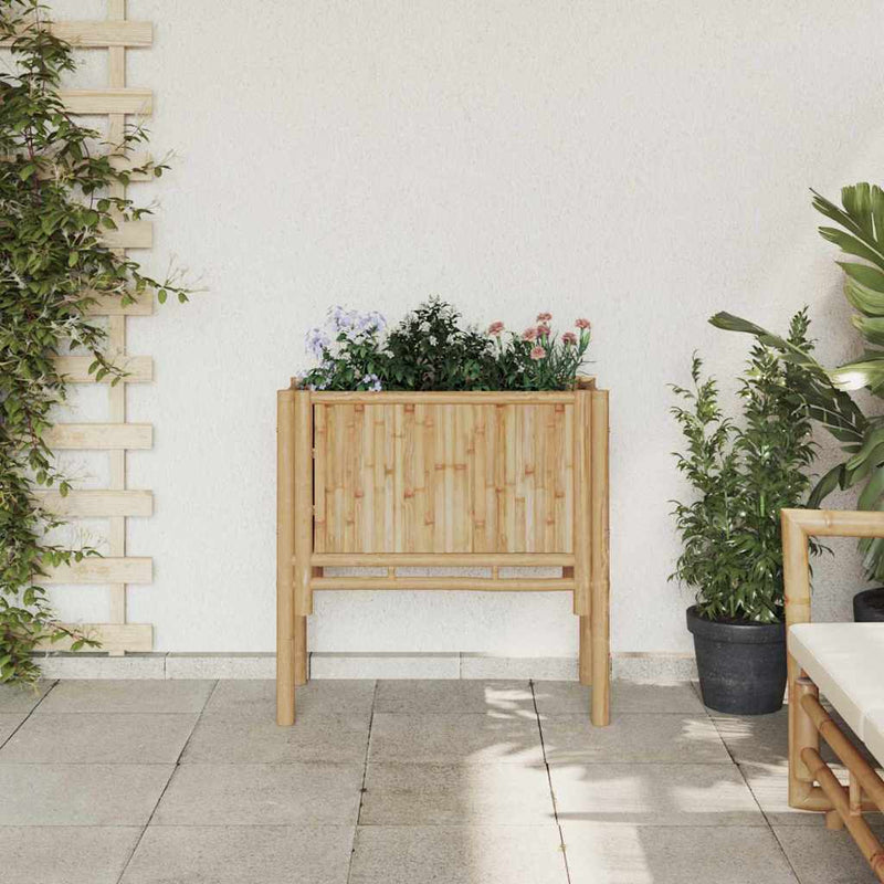 Afbeelding laden in galerijviewer, Vidaxl verhoogd bed bruin 70 x 35 x 70 cm bamboe
