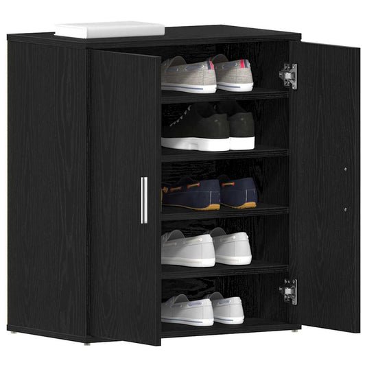 Vidaxl schoenenkast met plank zwart eiken 60 x 35 x 70 cm bewerkt hout